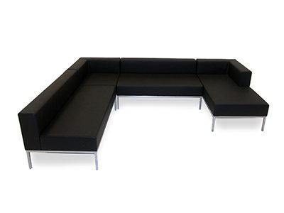 BLACK SECTIONAL Sectional Lounge Rental NYC